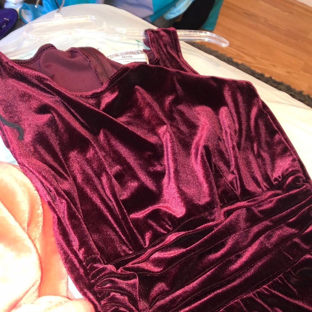 Wine colored velvet dress